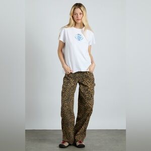 SOLD Damson Madder Dion Cargo Carpenter Jeans in Leopard
